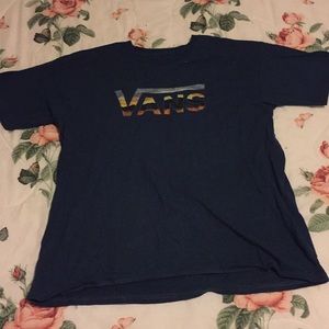 Vans Navy Sunset Logo Shirt